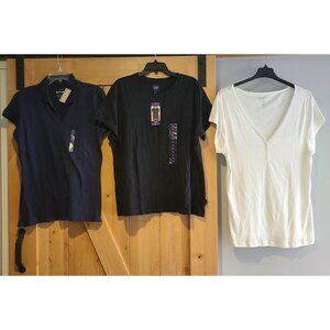 New! Lot of 3 Plus Size 2XL Henley Favorite Polo T Shirts Arizona Old Navy Gap